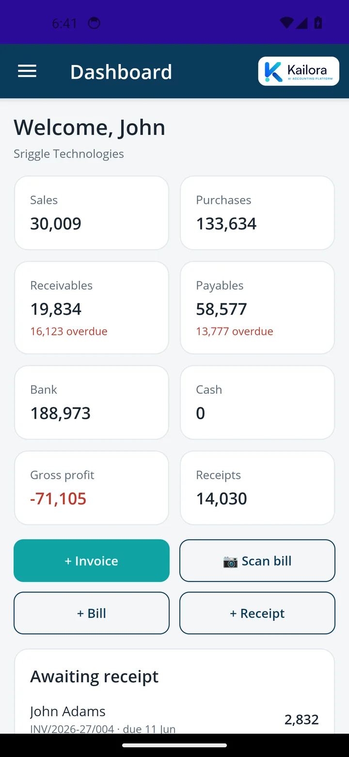 Kailora — The back office in your pocket.