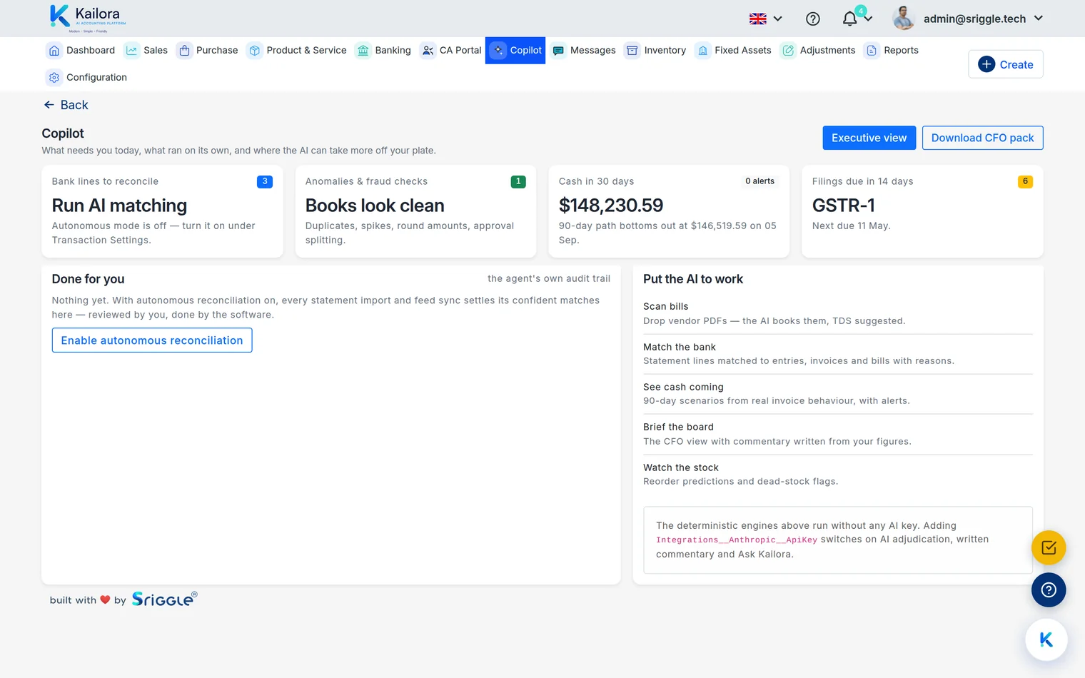 Kailora — AI that queues its own work.
