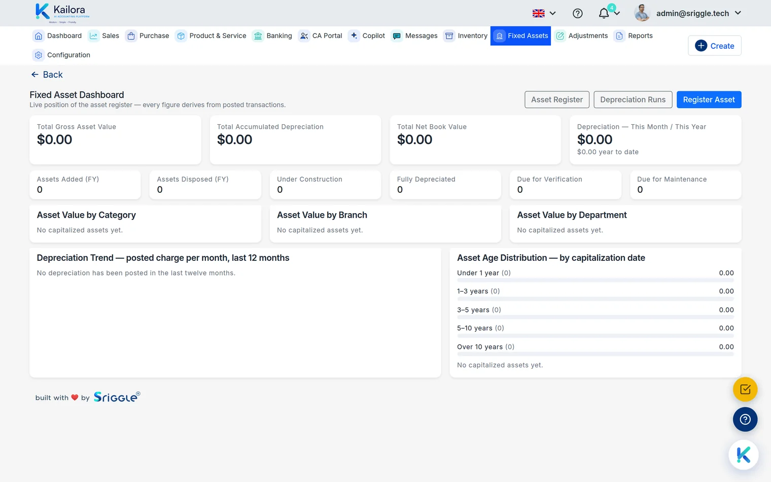 Kailora fixed asset register